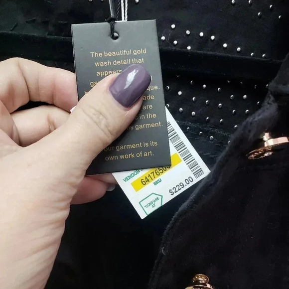 Luxe Moda Women's Studded Denim Jacket New w/Tag - Picture 6 of 9